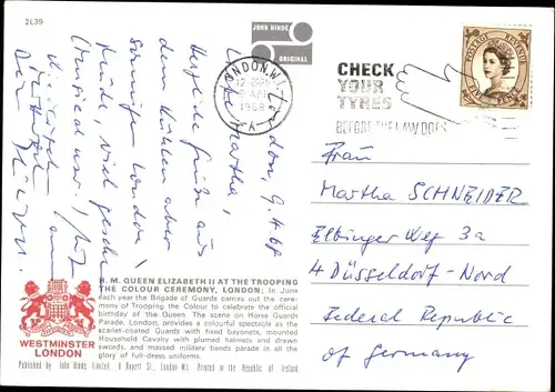 Ak-Königin Elisabeth II. beim Trooping the Colour