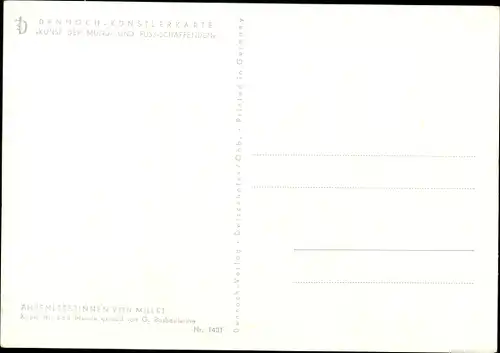 Künstler Ak Barbedlenne, Ährenleserinnen von Millet, Mundmaler