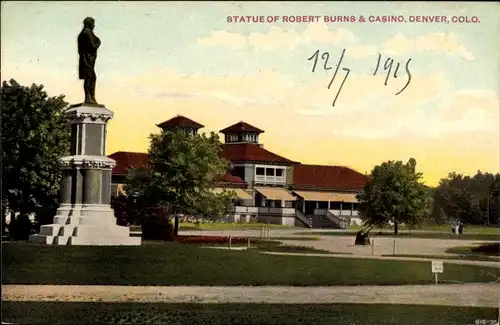 AK Denver Colorado USA, Robert Burns Statue, Casino
