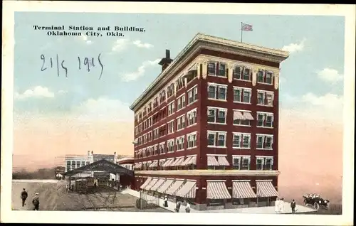 Ak Oklahoma City Oklahoma USA, Terminalstation und Gebäude