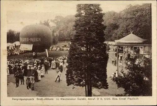 Ak Hamburg Wandsbek, Vergnügungspark Groß Jüthorn, Ballon