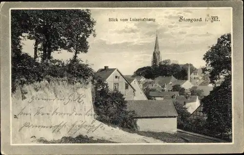 Ak Burg Stargard Mecklenburg, Blick vom Luisenabhang