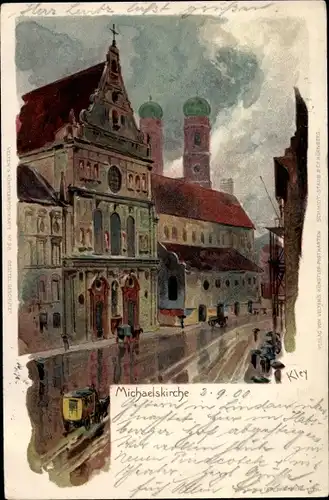 Künstler Litho Kley, Heinrich, München, Michaelskirche