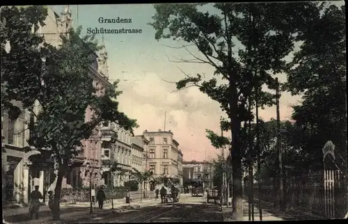 Ak Grudziądz Graudenz Westpreußen, Schützenstraße