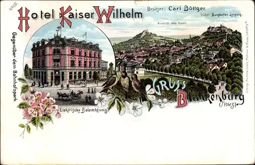 Litho Blankenburg am Harz, Hotel Kaiser Wilhelm