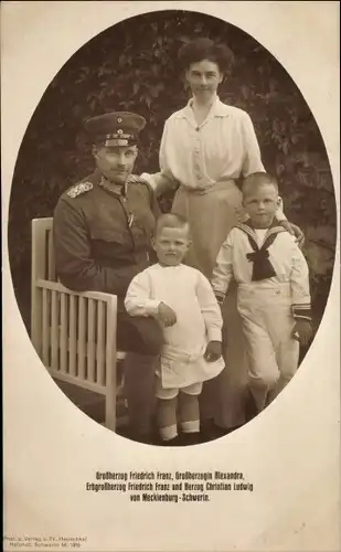 Ak Großherzog Friedrich Franz von Mecklenburg Schwerin, Alexandra, Christian Ludwig