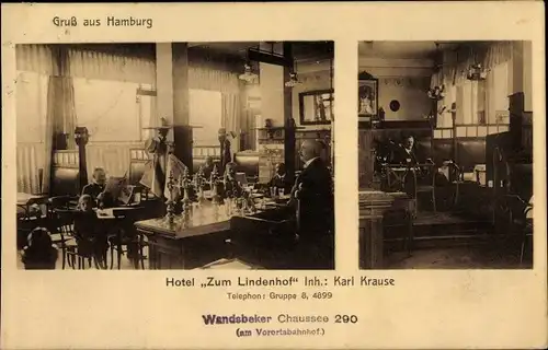 Ak Hamburg Wandsbek, Hotel Zum Lindenhof, Wandsbeker Chaussee 290