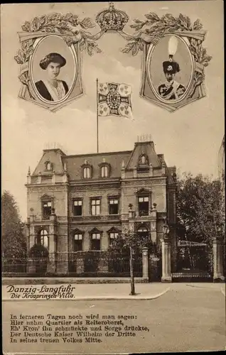 Ak Wrzeszcz Langfuhr Gdańsk Danzig, Kronprinz Wilhelm, Kronprinzessin Cecilie, Villa