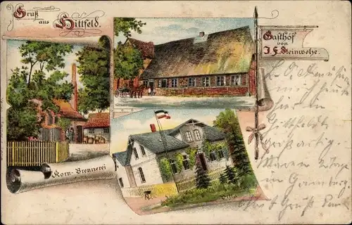 Litho Hittfeld Seevetal Niedersachsen, Kornbrennerei, Villa