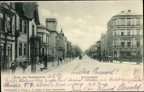 Ak Geestemünde Bremerhaven, Die Borriesstraße