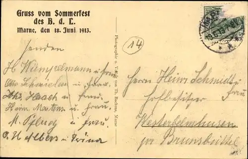 Ak Marne in Holstein Dithmarschen, Straßenpartie, Häuser mit Gärten