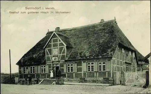 Ak Selmsdorf in Mecklenburg, Gasthof zum goldenen Hirsch