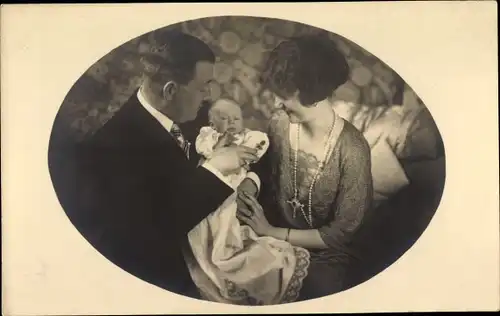 Foto Ak Prinz Franz Josef v. Hohenzollern Sigmaringen, Maria Alix von Sachsen, Karl Anton, 1922