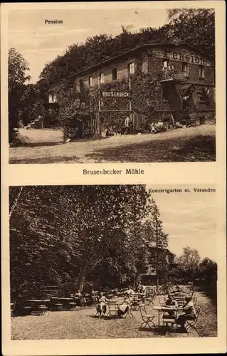 Ak Bad Kleinen in Mecklenburg, Brusenbecker Mühle, Pension, Konzertgarten, Veranda