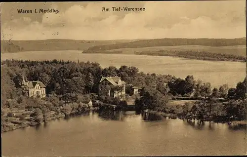 Ak Waren an der Müritz, Partie am Tief Warensee