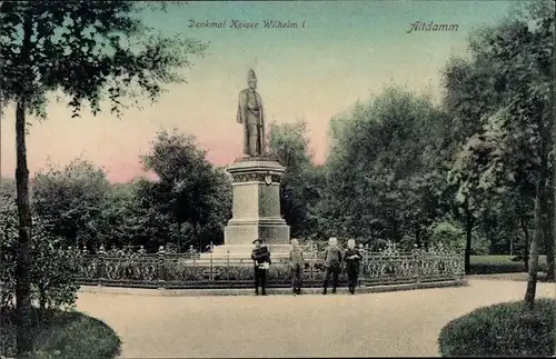 Ak Dąbie Szczecin Altdamm Stettin Pommern, Denkmal Kaiser Wilhelm I