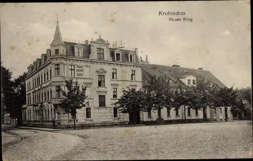 Ak Krotoszyn Krotoschin Posen, Neuer Ring, Hotel weißer Adler