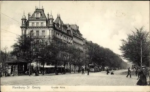 Ak Hamburg Mitte Sankt Georg, Große Allee