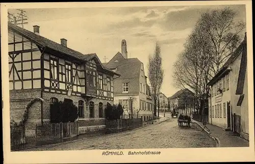 Ak Römhild in Thüringen, Partie in der Bahnhofstraße
