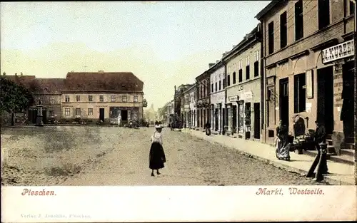 Ak Pleszew Pleschen Posen, Markt, Westseite
