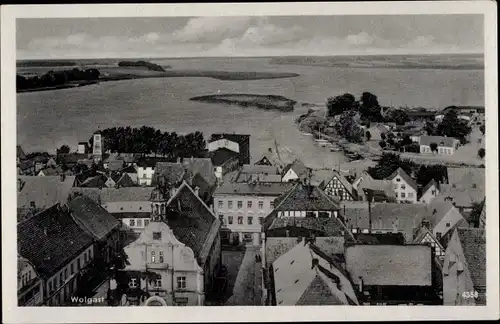 Ak Wolgast in Mecklenburg Vorpommern, Blick auf den Ort