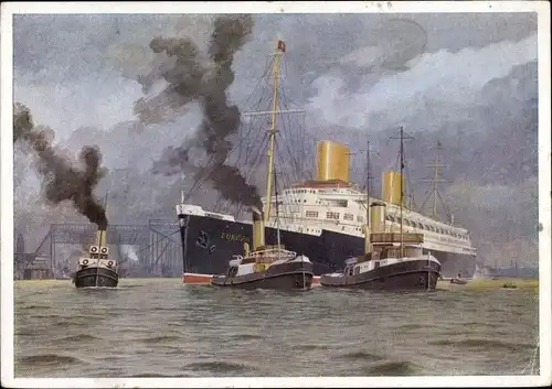 Künstler Ak Hamburg Mitte Altstadt, Hafen, Dampfer Europa, Nordd. Lloyd Bremen