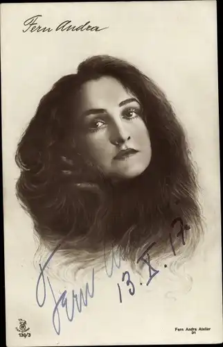Ak Schauspielerin Fern Andra, Portrait, Autogramm