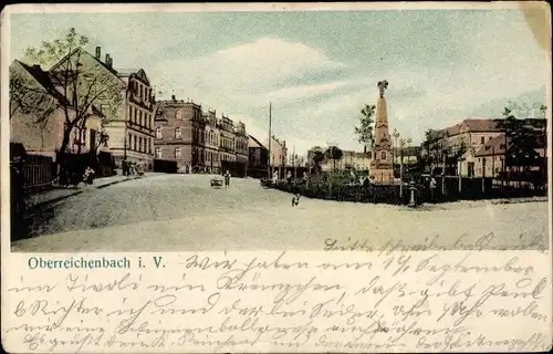 Ak Oberreichenbach Reichenbach Vogtland, Platz, Denkmal