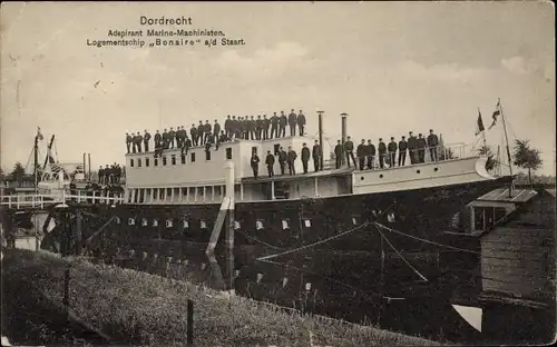 Ak Dordrecht Südholland Niederlande, Adspirant Marine-Machinisten, Logementschip Bonaire