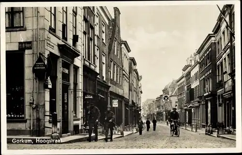 Ak Gorinchem Südholland Niederlande, Hoogstraat, Geschäfte