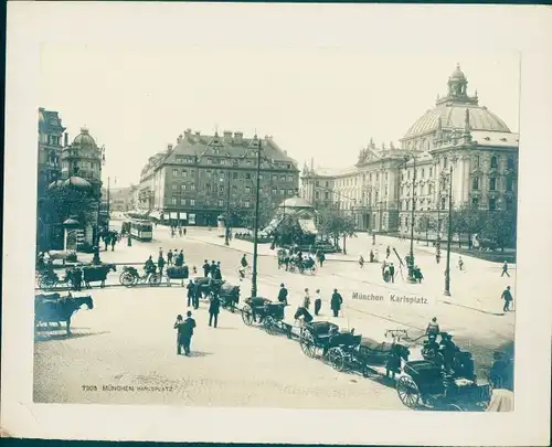 Foto München Bayern, Karlsplatz, Kutschen