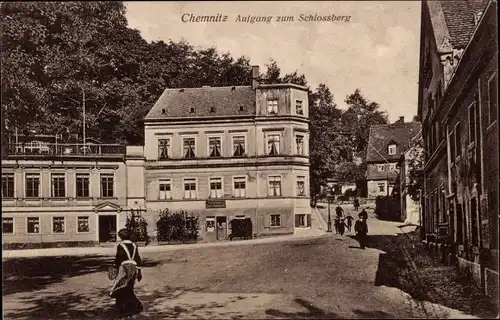 Ak Chemnitz Sachsen, Aufgang zum Schlossberg