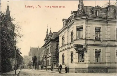 Ak Leisnig in Sachsen, König Albert Straße