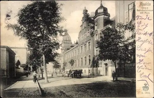 Ak Apolda in Thüringen, Obere Bahnhofstraße, Post