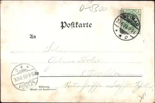 Ak Weimar in Thüringen, Großherzog Wilhelm Ernst, Caroline Reuß zu Greiz, Stadteinzug 1903