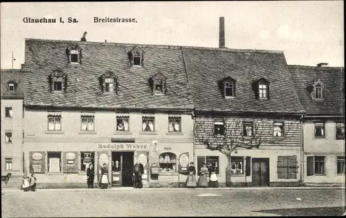 Ak Glauchau in Sachsen, Breitestraße, Rudolph Weher