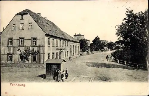 Ak Frohburg in Sachsen, Straßenpartie