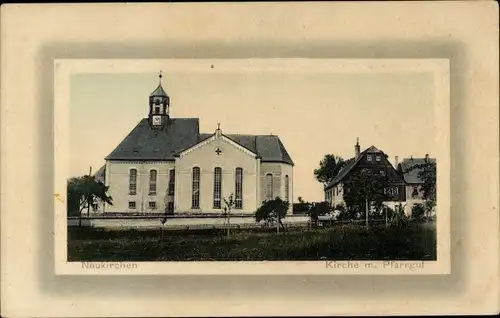 Passepartout Ak Neuve-Église Neukirchen Elsass Bas Rhin, Kirche, Pfarrgut