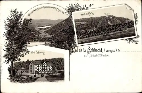 Litho Vosges, Col de la Schlucht, Hôtel Schlucht, Hôtel Defranoux