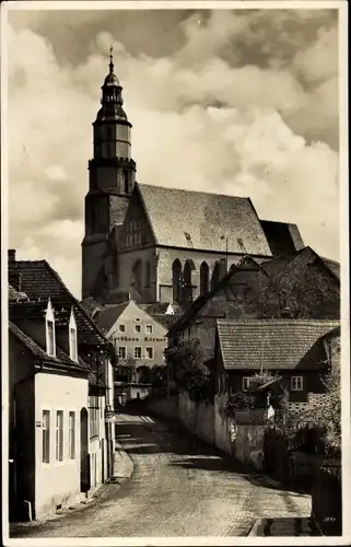 Ak Kamenz in Sachsen, Pulsnitzer Straße, Hauptkirche