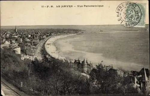 Ak Le Havre Seine-Maritime, Panoramablick