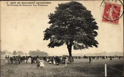 Ak Paris XVI, Bois de Boulogne, The Course de Courses, The Lawns