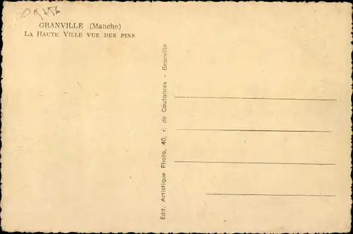 Ak Granville Manche, Die Oberstadt von den Kiefern aus gesehen