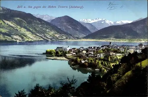 Ak Zell am See in Salzburg, Panorama, Hohe Tauern
