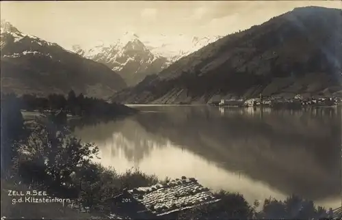Ak Zell am See in Salzburg, Panorama, Kitzsteinhorn