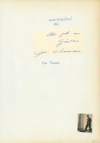 Autogrammkarte Schauspieler und Sänger Vico Torriani, Portrait, Autogramm