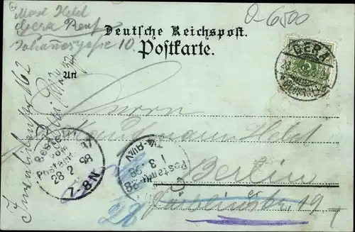Mondschein Ak Gera in Thüringen, Panorama