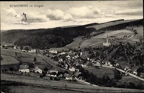 Ak Rechenberg Bienenmühle Erzgebirge, Panorama, Kirche