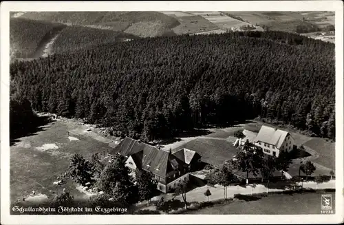 Ak Jöhstadt im Erzgebirge Sachsen, Fliegeraufnahme, Schullandheim