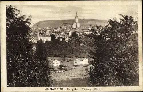 Ak Annaberg Buchholz, Totalansicht, Kirche